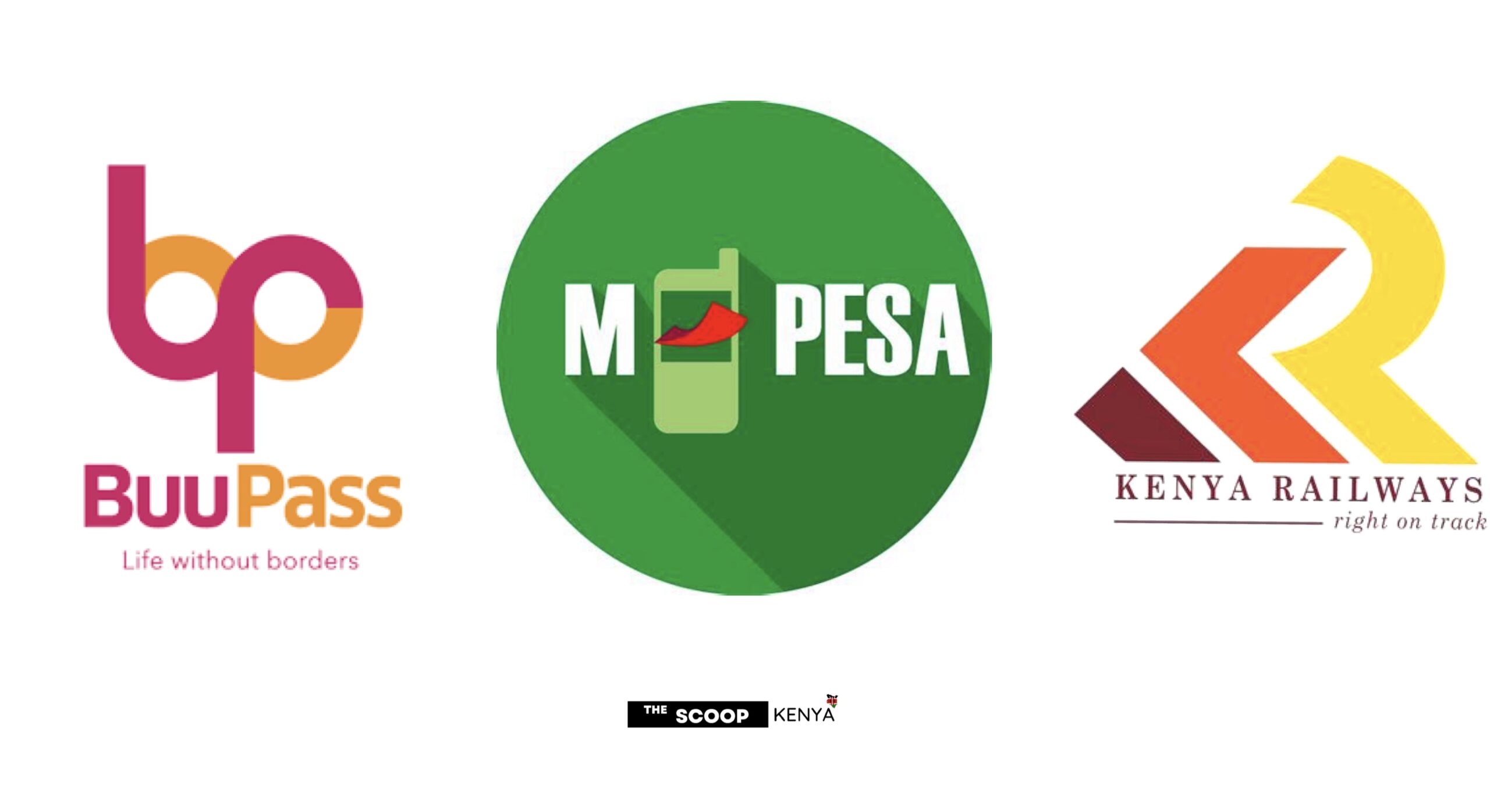 BuuPass, M-PESA and Kenya Railways logos PHOTO/Courtesy