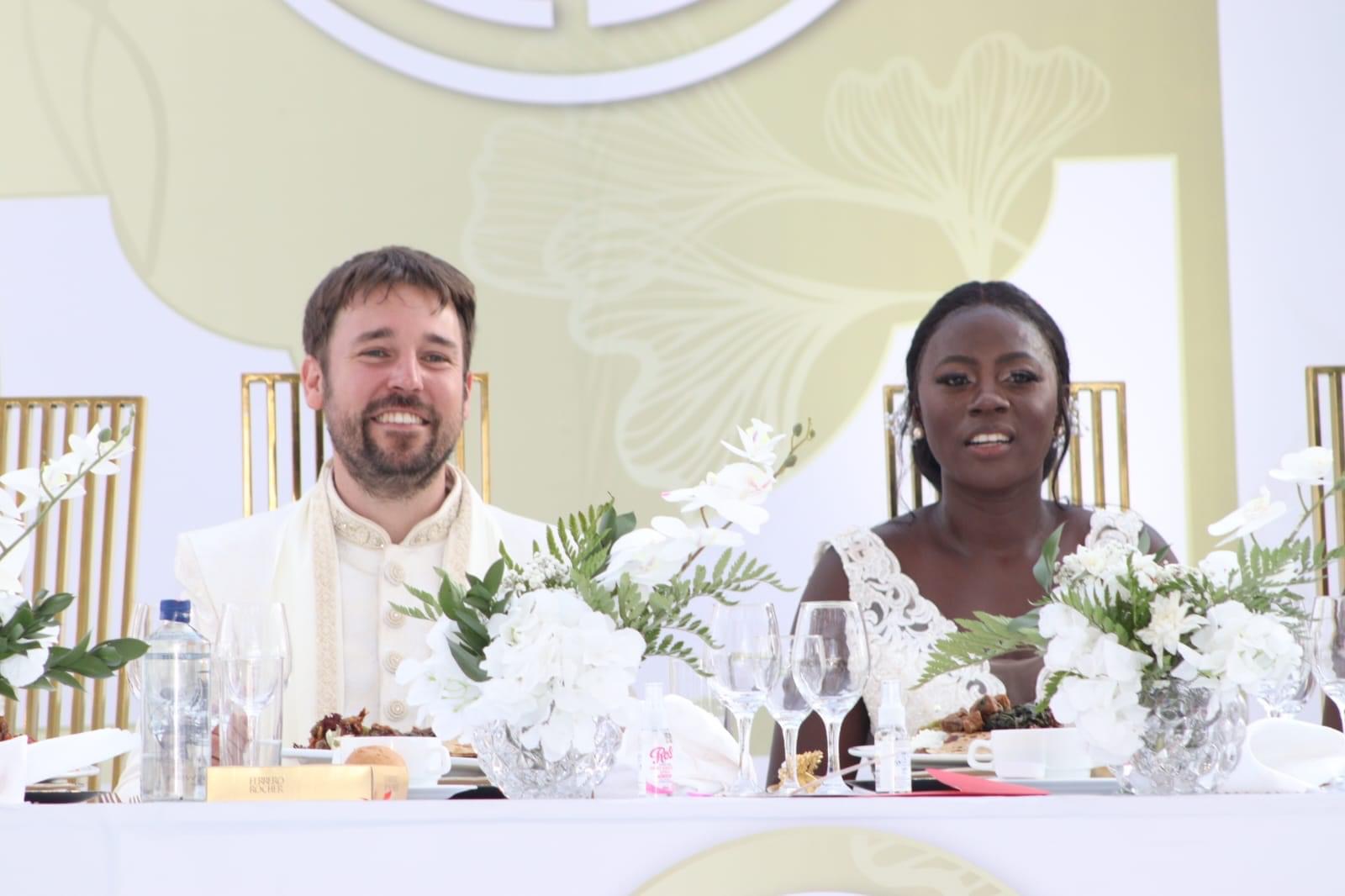 Musician Akothee and her husband during their wedding on Monday, April 10 PHOTO/Standard