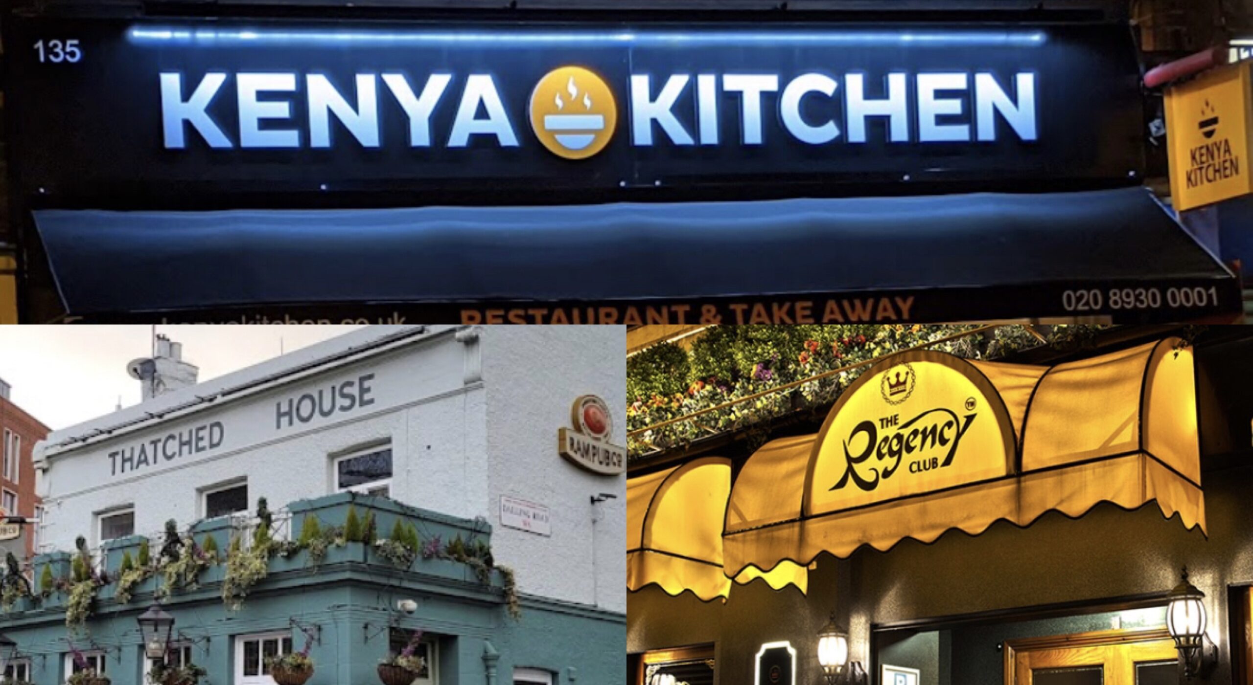Kenya Kitchen, Thatched Out and The Recency Club PHOTOS/Google