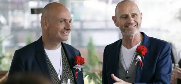 Evan Davis and his husband Guillaume Baltz PHOTO/People