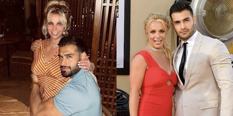 A photo collage of Sam Asghari and Britney Spears PHOTO/Daily Mail
