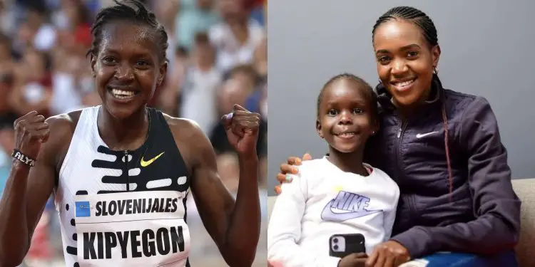 Middle-distance runner Faith Kipyegon and her daughter PHOTO/The Star